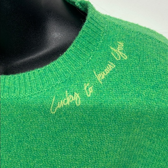 Green Crewneck Sweater Crayola Kohl’s size small lucky to know you - Picture 2 of 6